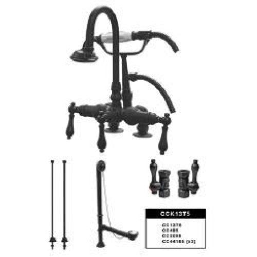 Kingston Brass CCK13T5 Deck Mount ClawFoot Tub-Shower Mixer Faucet Kit - Oil Rubbed Bronze
