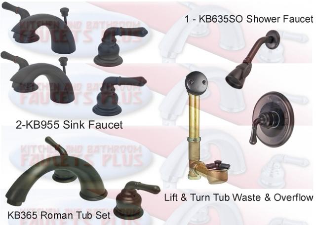 5 Pc. Oil Rubbed Bronze Magellan Faucet Suite