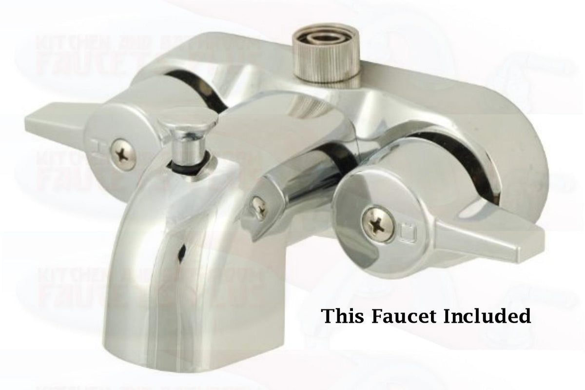 Chrome Clawfoot Tub Add-A-Shower Kit with K138A1 Shower Head