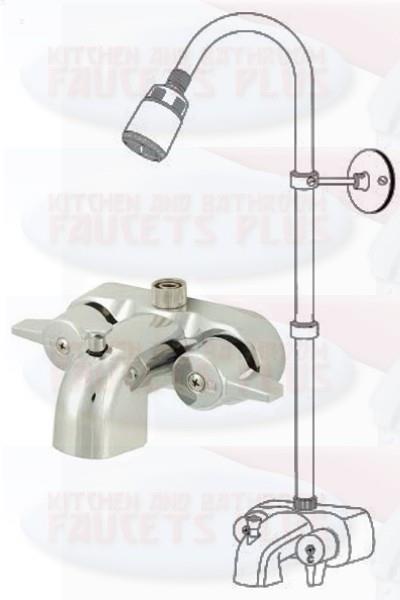 Chrome Clawfoot Tub Add-A-Shower Kit