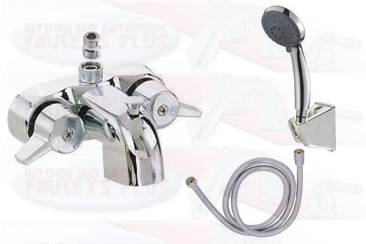 Chrome Clawfoot Tub Add-A-Shower With HandShower Kit