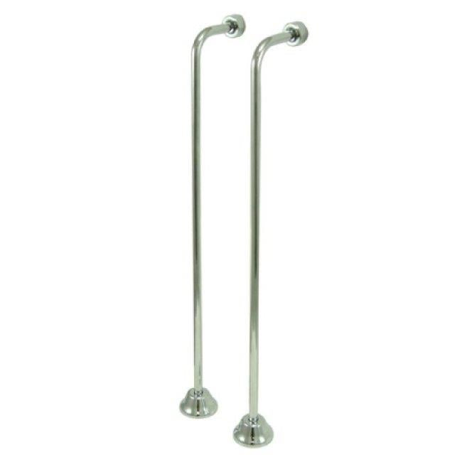 Chrome Clawfoot Tub Faucet Add-A-Shower Kit W/57" x 31" Curtain Rod, Drain & Supplies