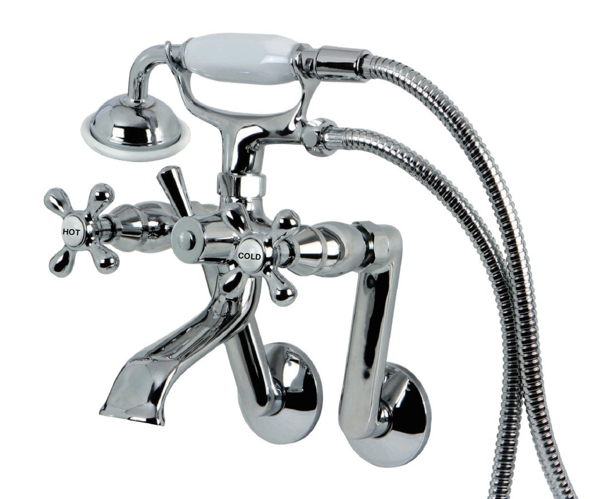 Chrome Clawfoot Tub Mounted Faucet With Hose & Hand Spray