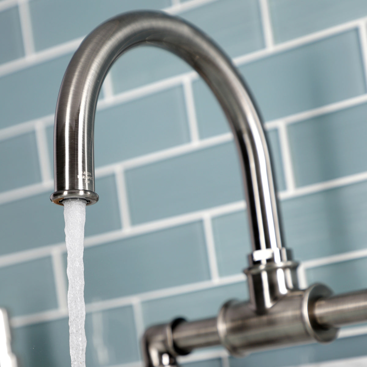 Kingston Brass KS217RXVN Belknap Industrial Style Wheel Handle Bridge Bathroom Faucet with Pop-Up Drain