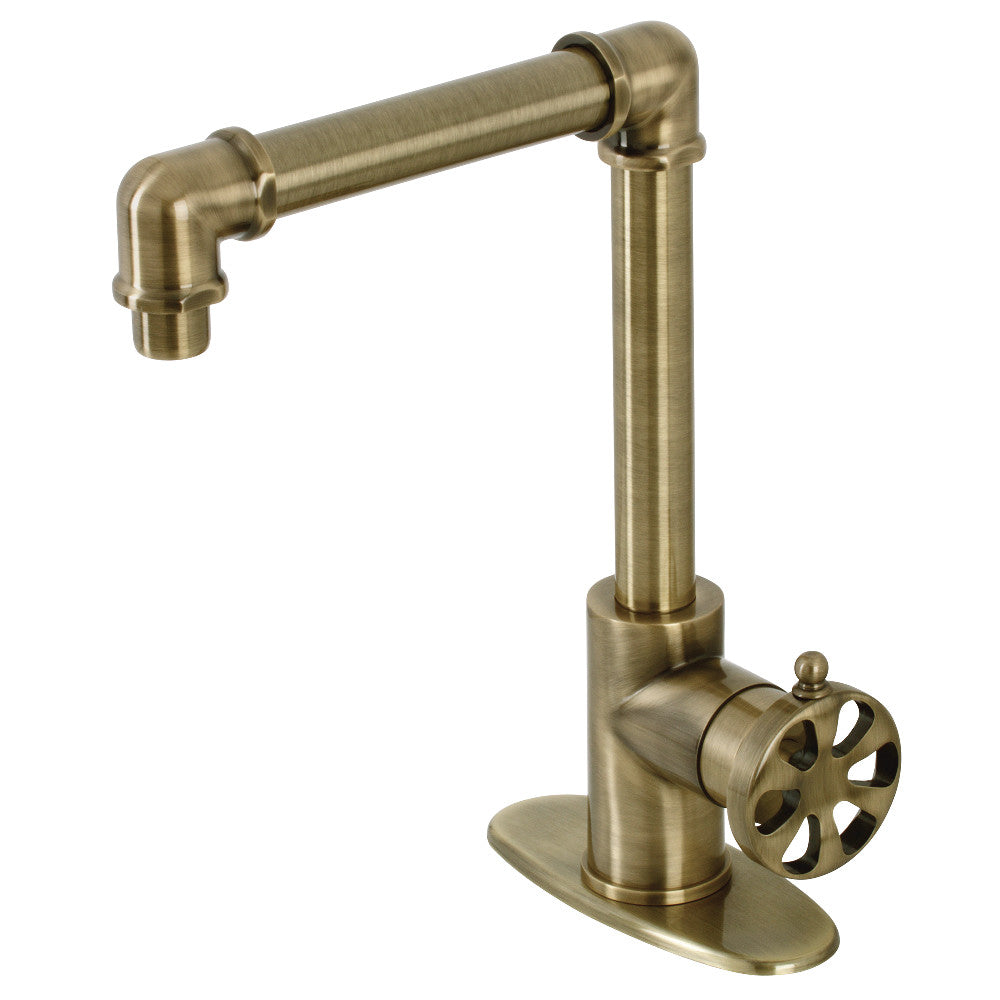 Kingston Brass KSD144RXPN Single-Handle 1-Hole Deck Mount Bathroom Faucet with Push Pop-Up