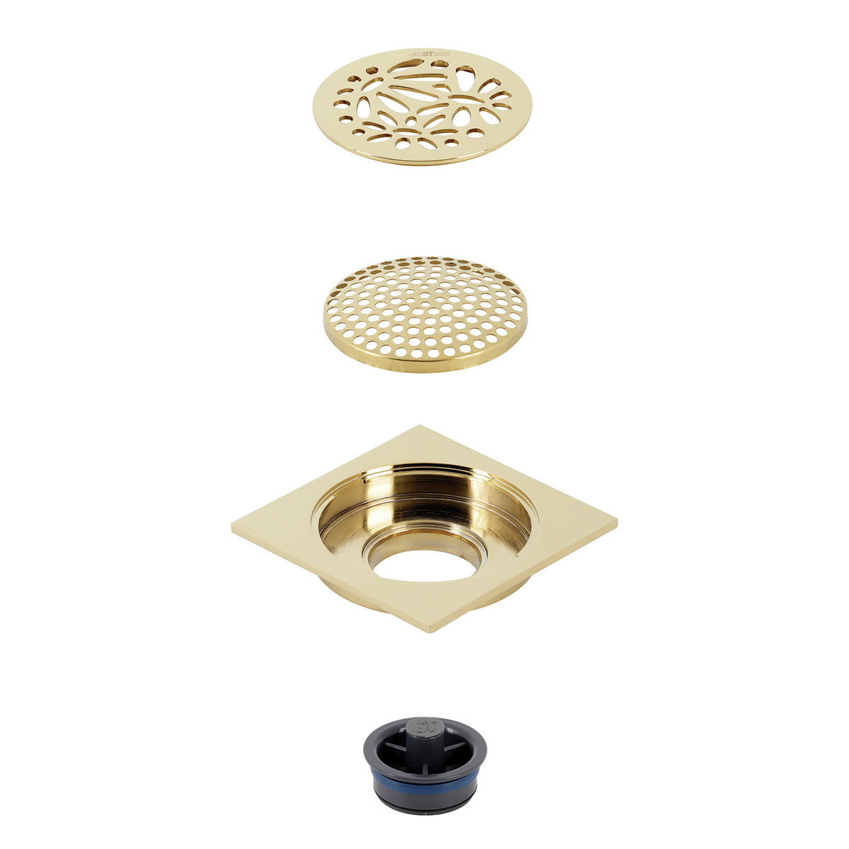 Kingston Brass Watercourse Floral 4" Square Grid Shower Drain