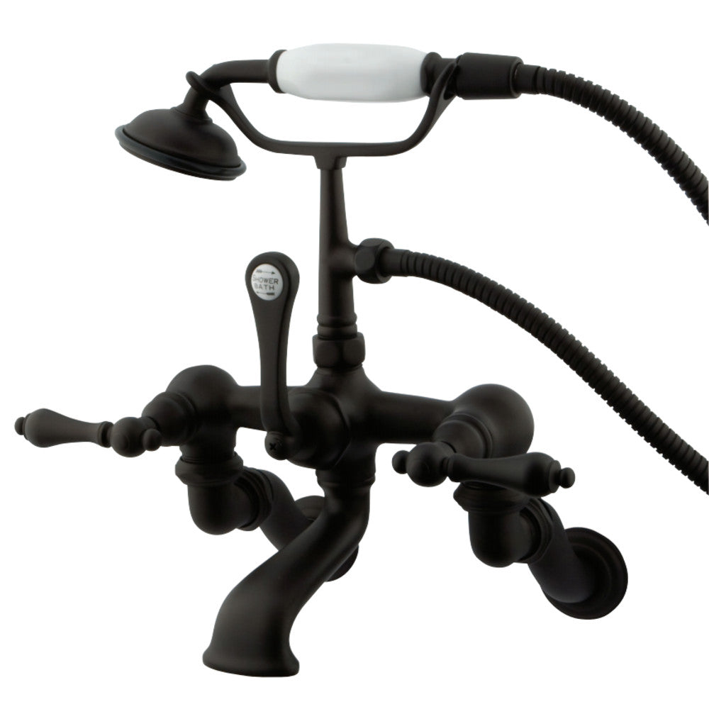 Vintage Adjustable Center Wall Mount Tub Faucet with Hand Shower