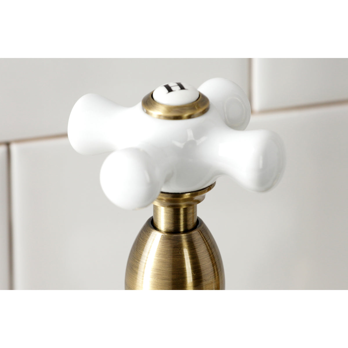 Kingston Brass KS1273PXBS Heritage Bridge Kitchen Faucet with Brass Sprayer