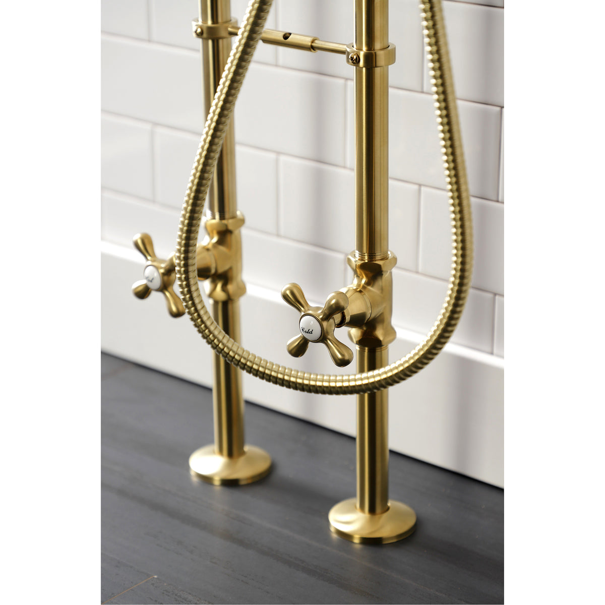 Kingston Freestanding Clawfoot Tub Faucet Package with Supply Line