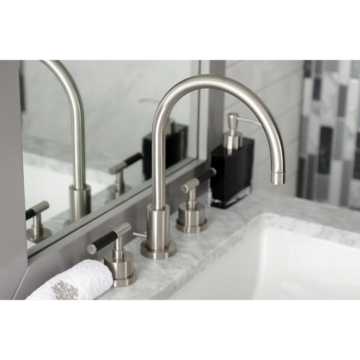 Kingston Brass KS8928CKL Kaiser Widespread Bathroom Faucet with Brass Pop-Up