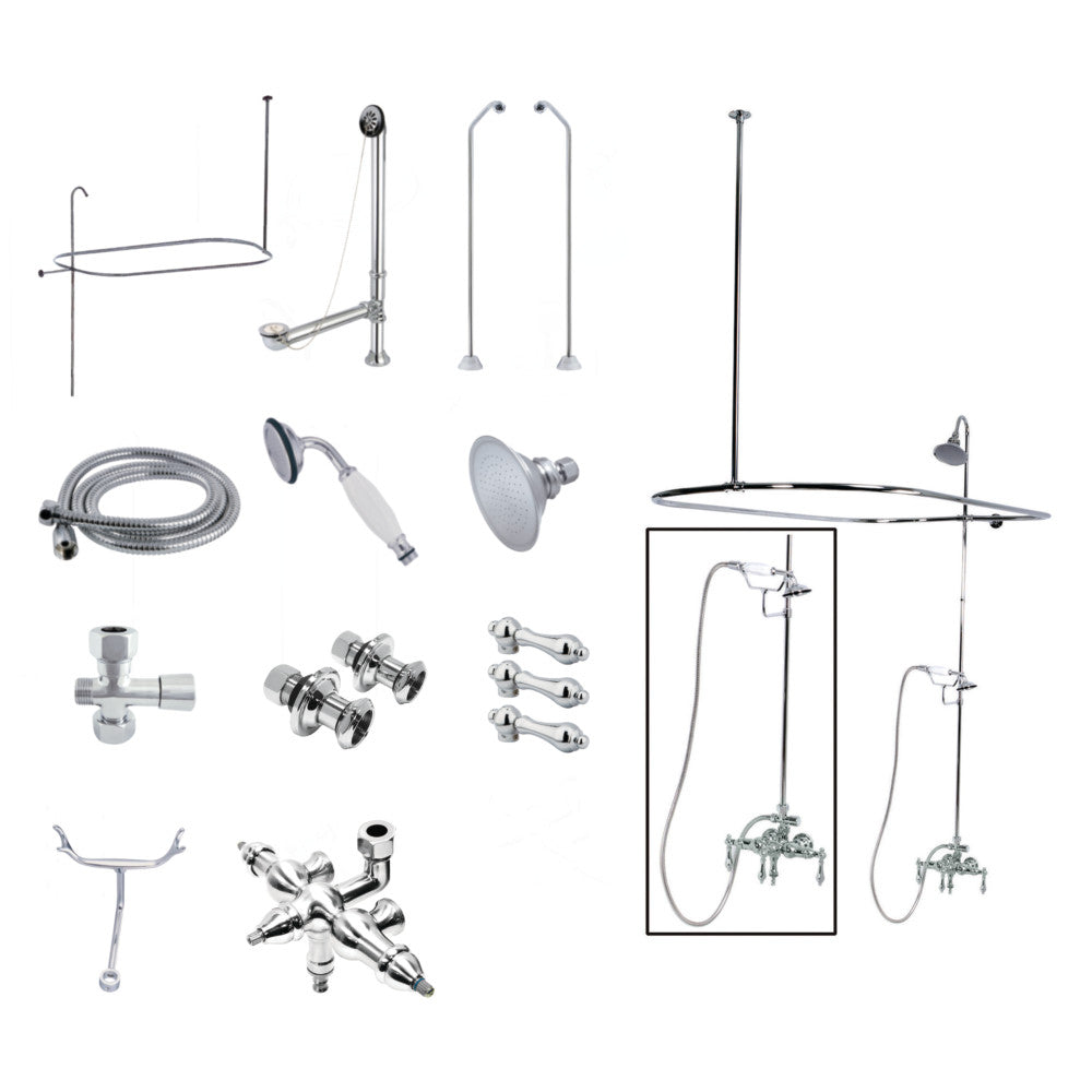 Vintage Down Spout Clawfoot Tub Faucet Package
