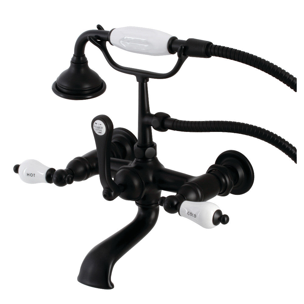 Aqua Vintage 7-Inch Wall Mount Tub Faucet with Hand Shower