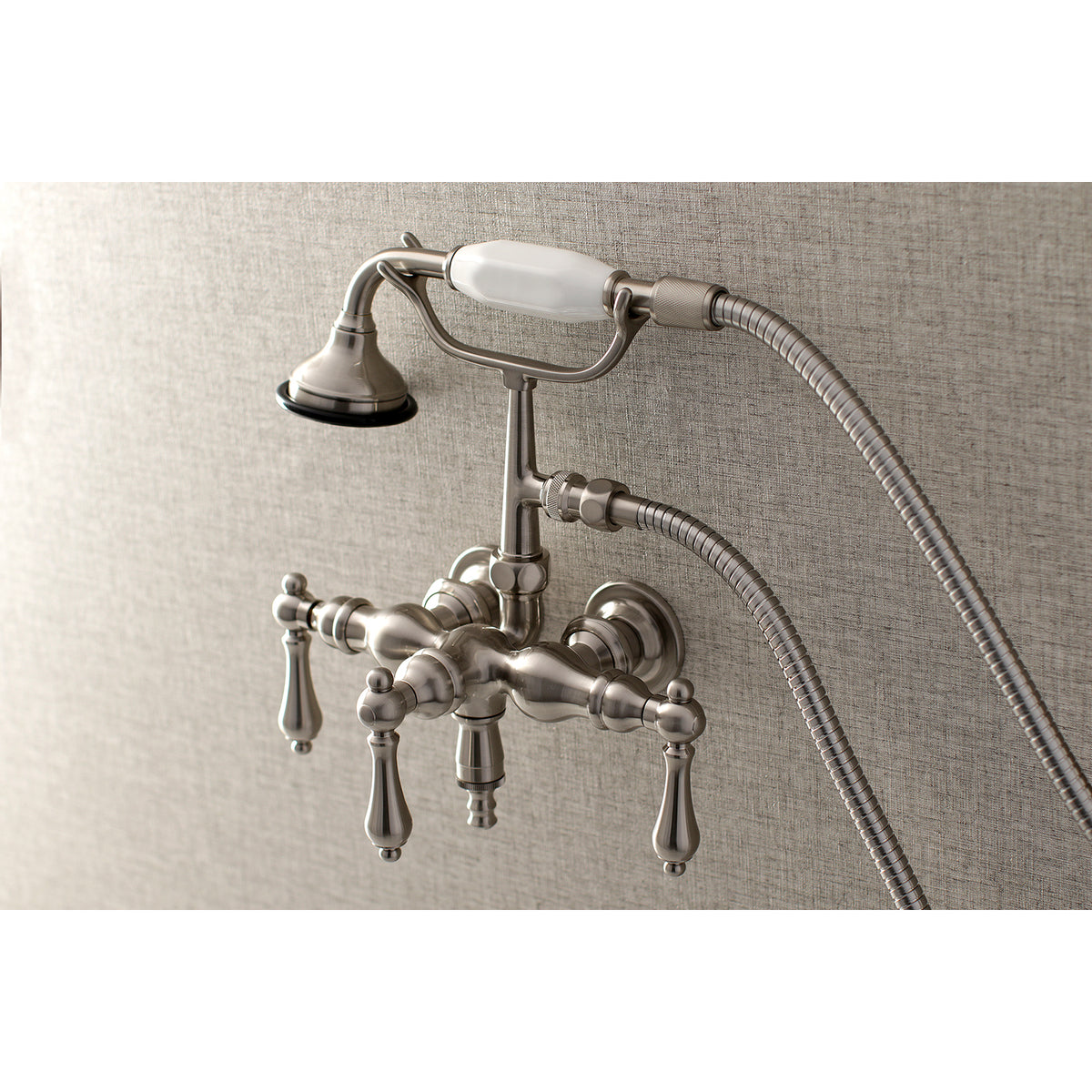 Aqua Vintage 3-3/8 Inch Wall Mount Tub Faucet with Hand Shower