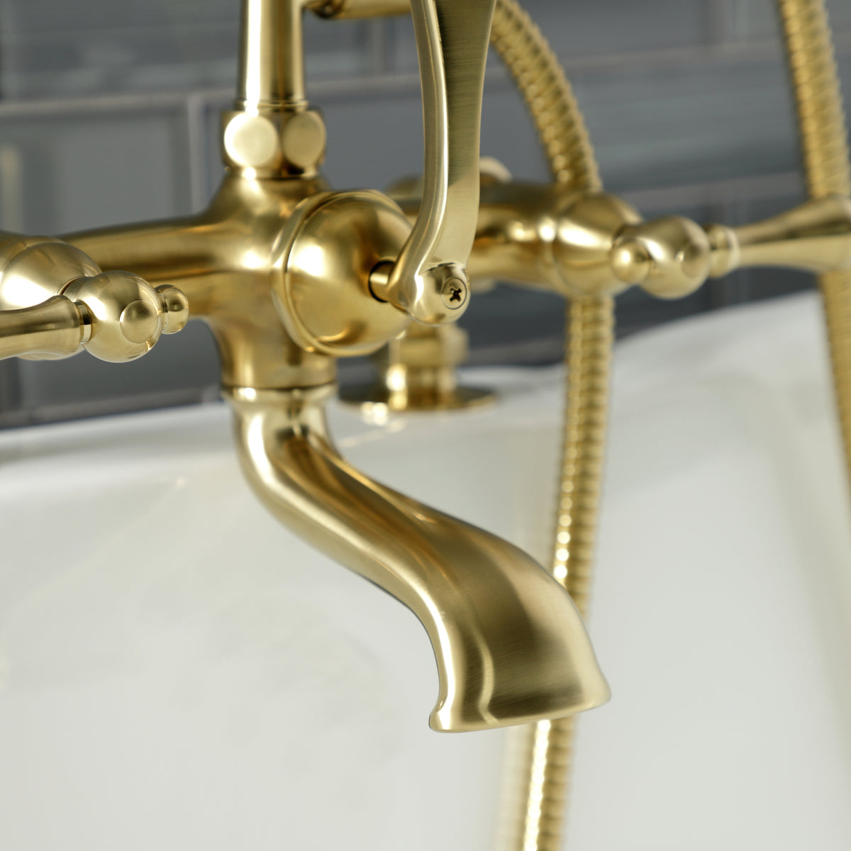 Aqua Vintage 7-Inch Tub Faucet with Hand Shower