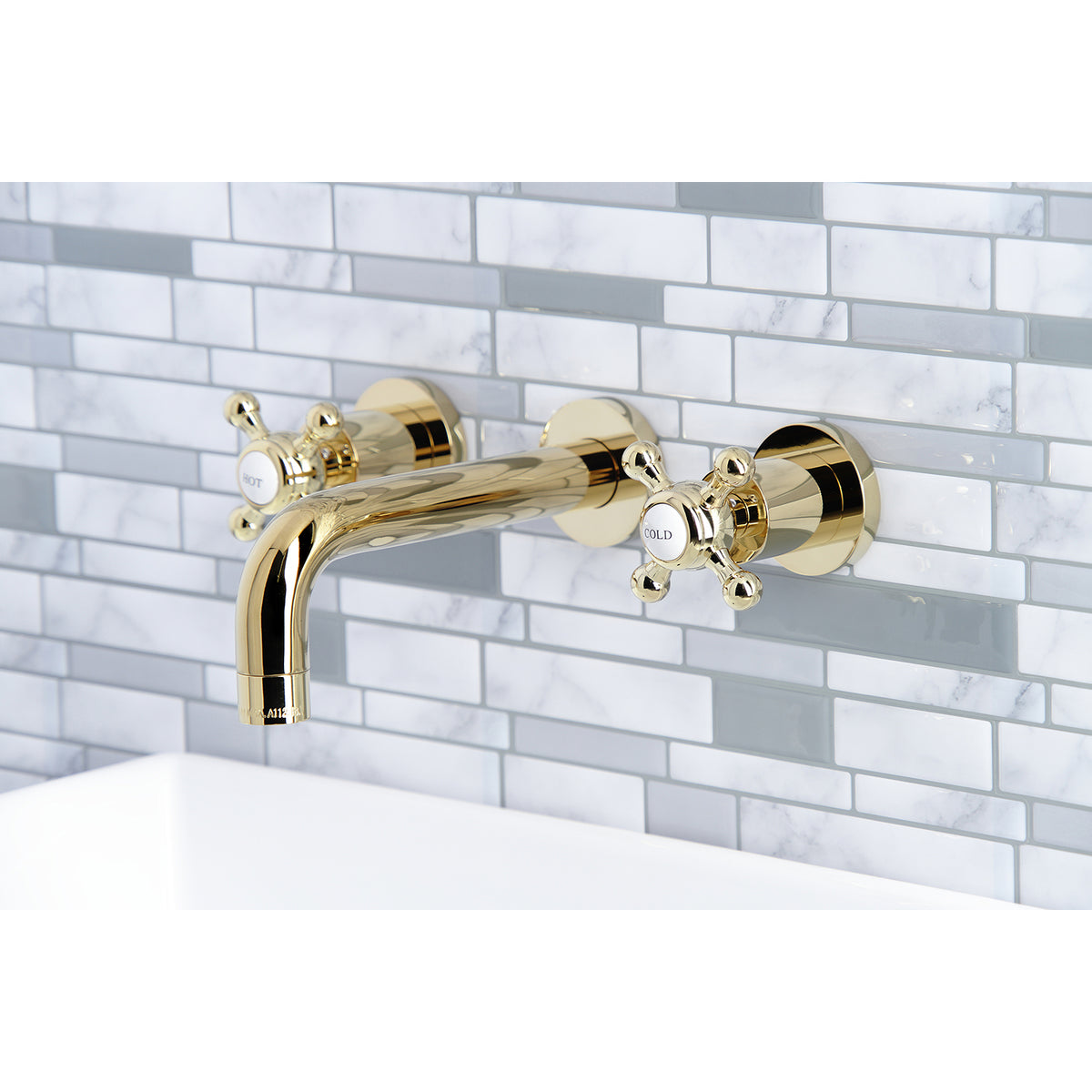 Kingston Brass KS8121BX Metropolitan 2-Handle 8 in. Wall Mount Bathroom Faucet