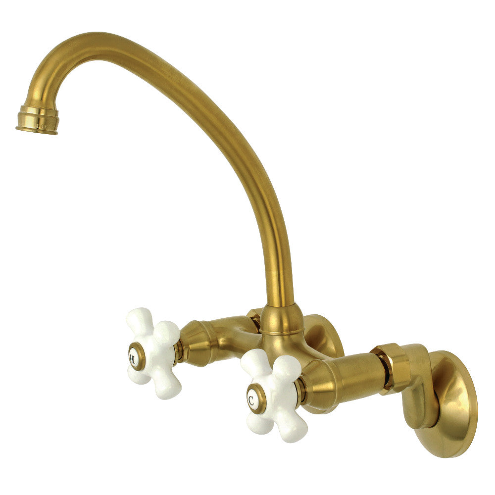 Kingston Brass KS614PB Kingston Two Handle Wall Mount Kitchen Faucet