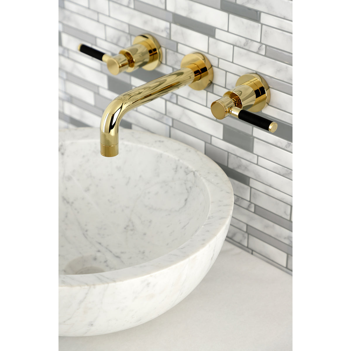 Kingston Brass KS8121DKL Kaiser 2-Handle Wall Mount Bathroom Faucet
