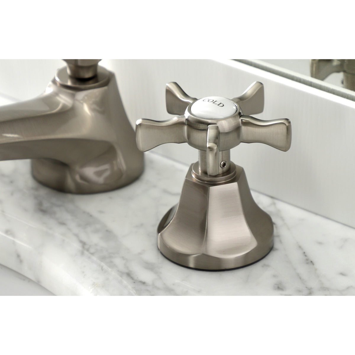 Kingston Brass KS4468NX Hamilton Widespread Bathroom Faucet with Brass Pop-Up