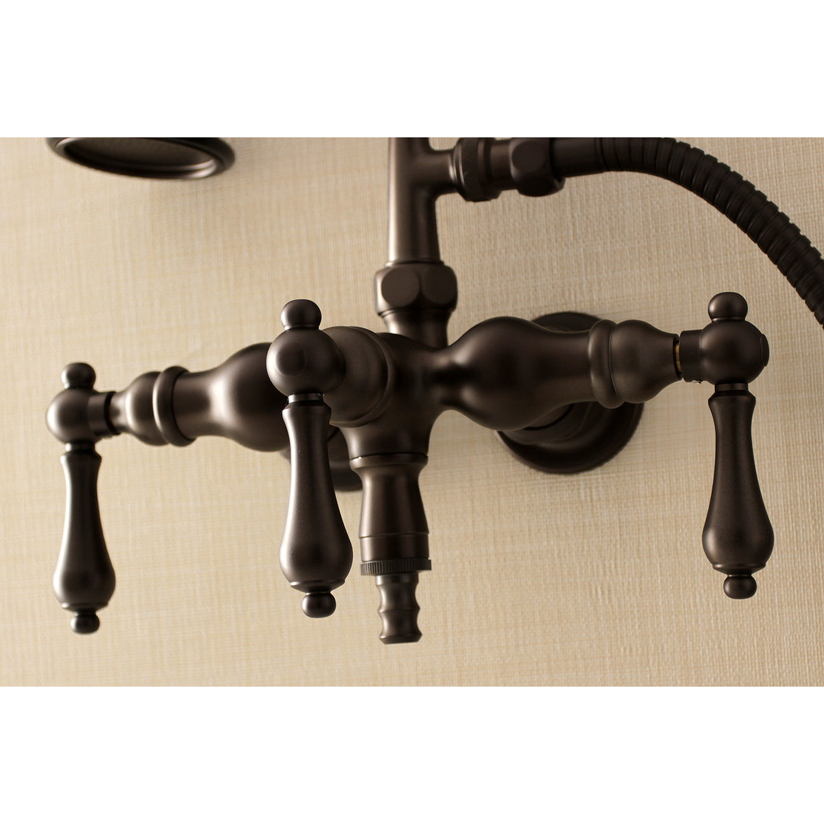 Aqua Vintage 3-3/8 Inch Wall Mount Tub Faucet with Hand Shower