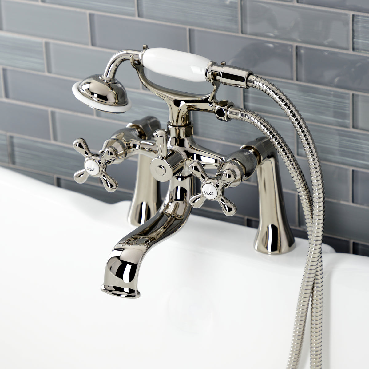Kingston Deck Mount Clawfoot Tub Faucet with Hand Shower
