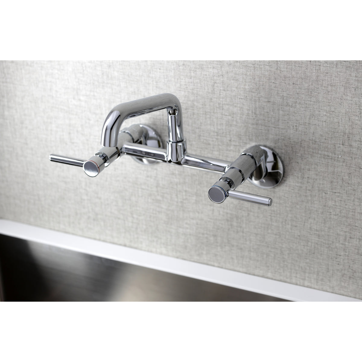 Kingston Brass KS823PN Concord Two-Handle Wall-Mount Kitchen Faucet