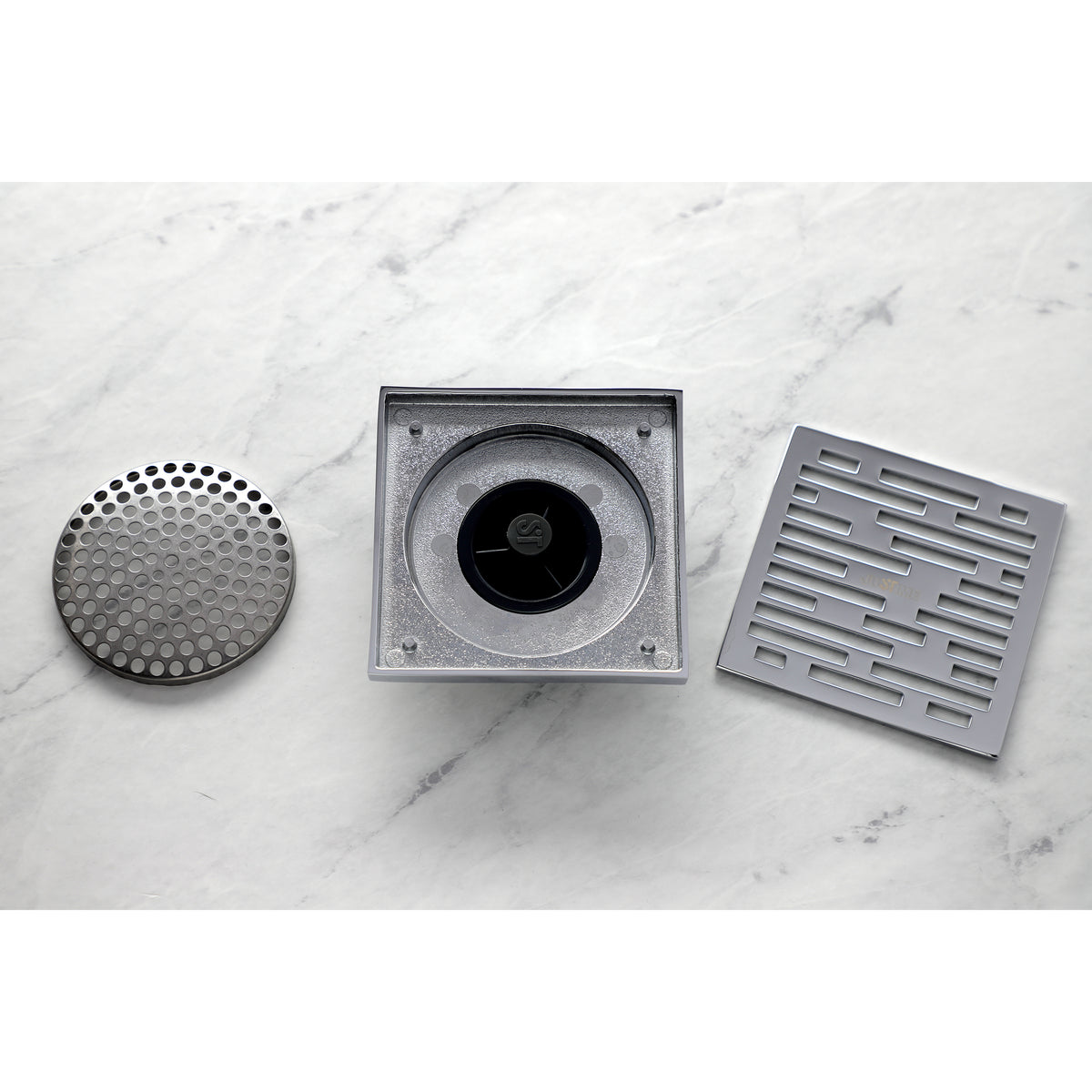 Kingston Brass Watercourse Transit 4" Square Grid Shower Drain