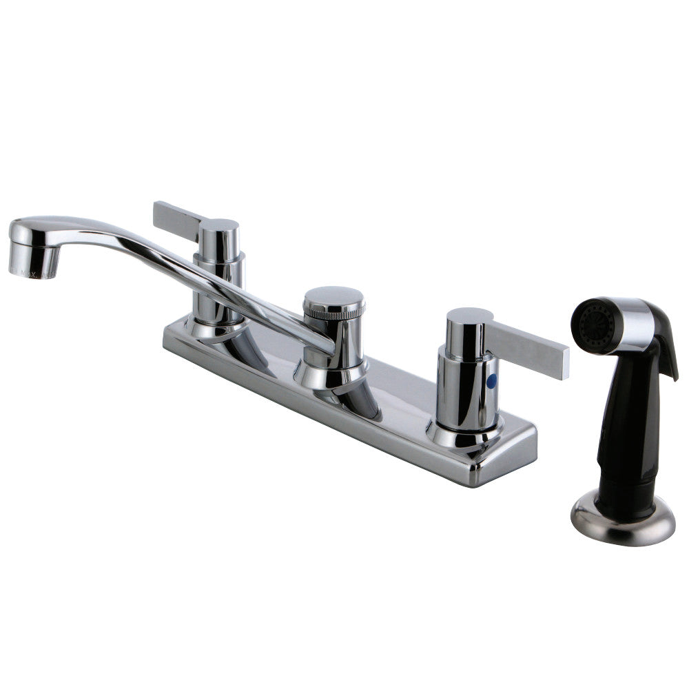 Kingston Brass FB2122NDL NuvoFusion 2-Handle 8" Centerset Kitchen Faucet with Side Sprayer