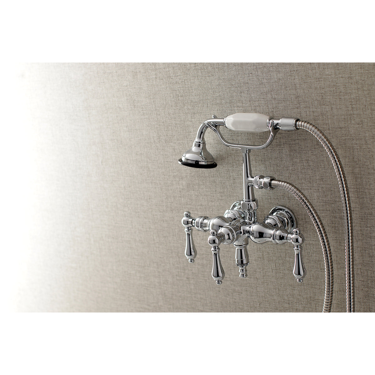 Aqua Vintage 3-3/8 Inch Wall Mount Tub Faucet with Hand Shower