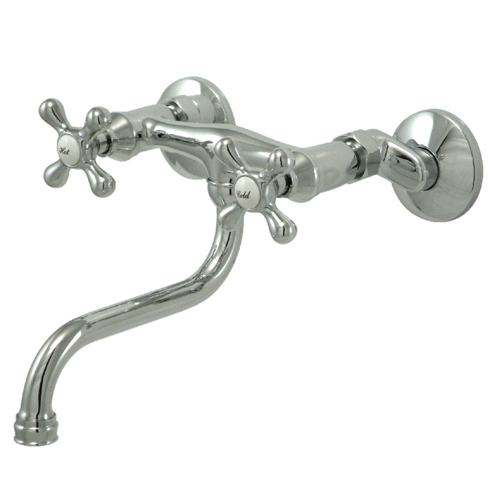 Kingston Brass KS216PN Kingston Two Handle Wall Mount Bathroom Faucet