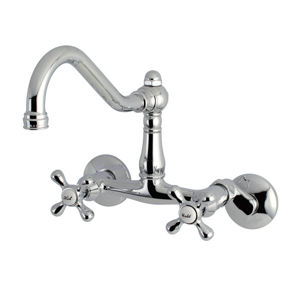 Kingston Brass KS3228AX Vintage 6" Adjustable Center Wall Mount Kitchen Faucet