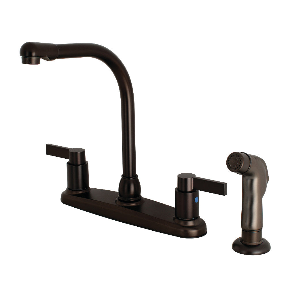 Kingston Brass FB2751NDLSP NuvoFusion 8-Inch Centerset Kitchen Faucet with Sprayer