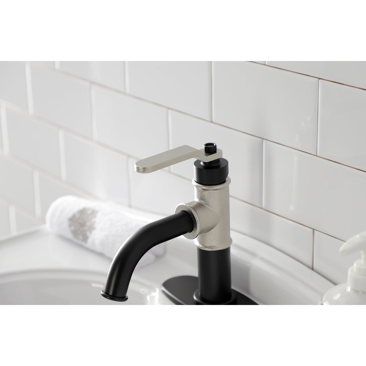 Kingston Brass KSD2828KL Whitaker Single-Handle Bathroom Faucet with Push Pop-Up