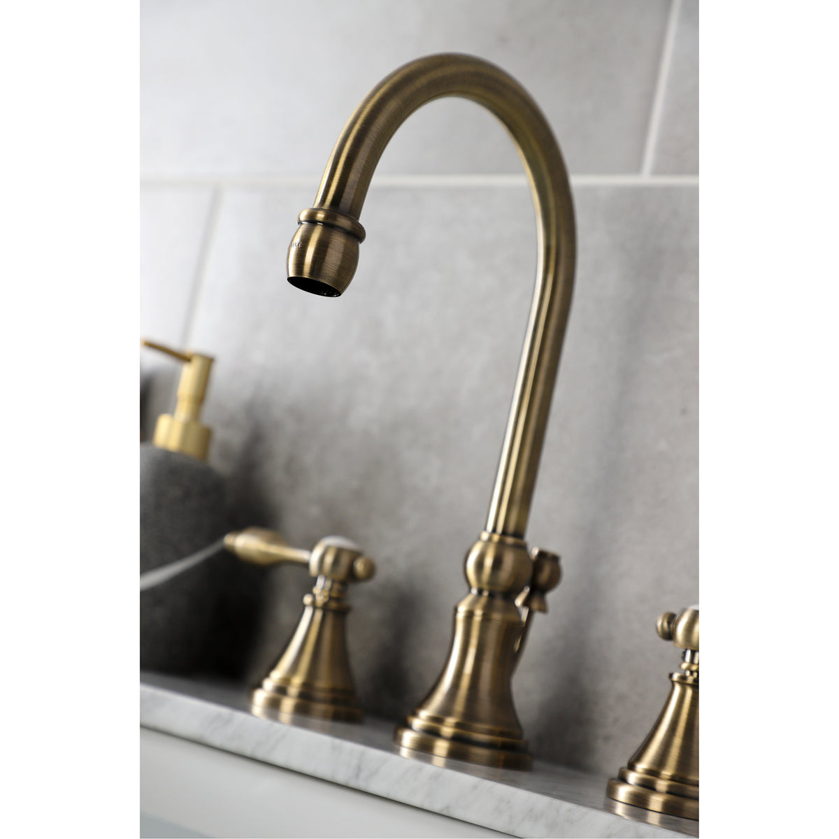 Kingston Brass KS2981TAL Tudor Widespread Bathroom Faucet with Brass Pop-Up