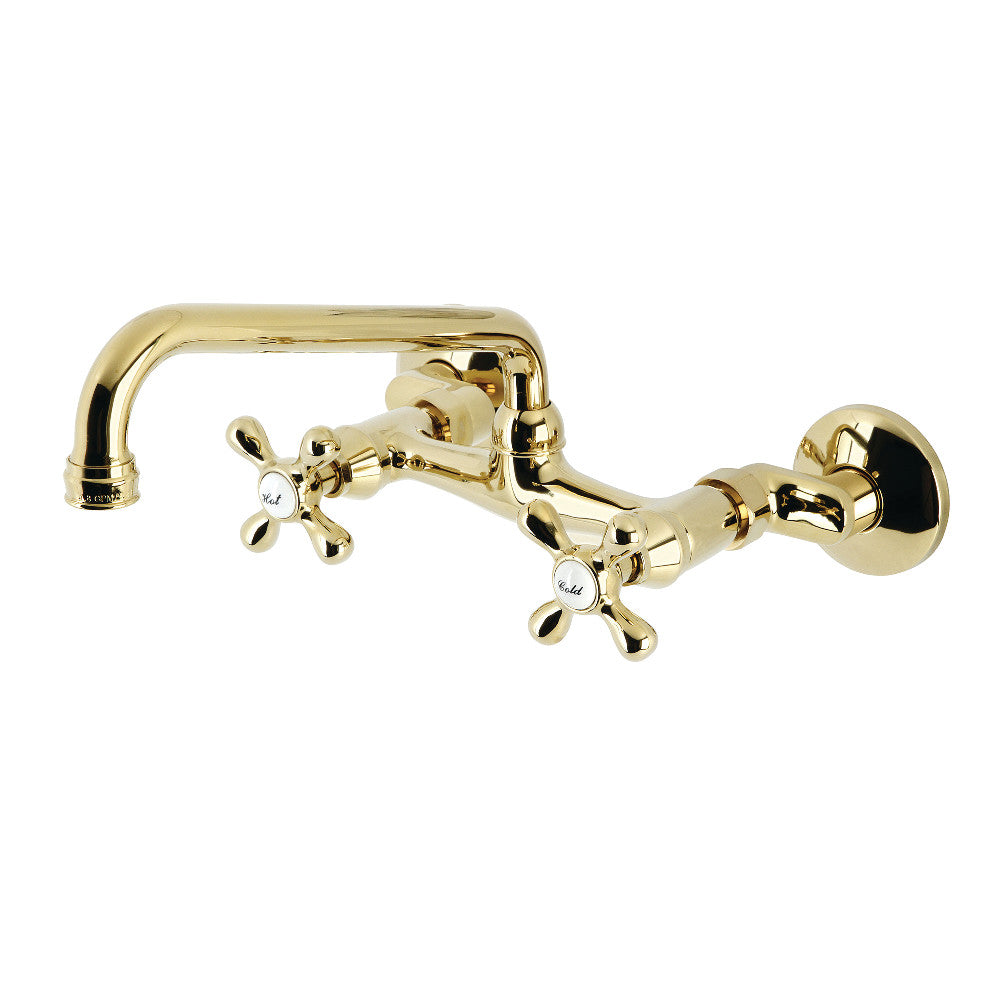 Kingston Brass KS200C Two-Handle Adjustable Center Wall Mount Kitchen Faucet