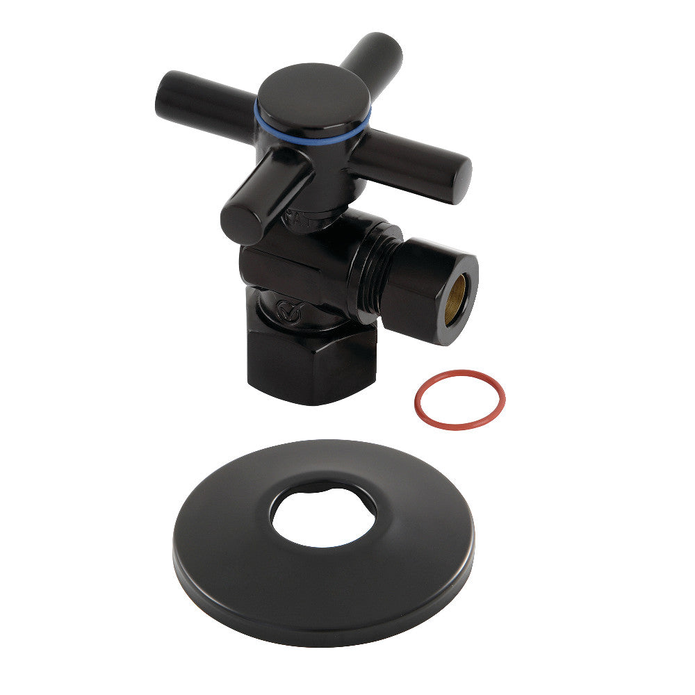 Kingston Brass 1/2-Inch FIP X 3/8-Inch OD Comp Quarter-Turn Angle Stop Valve with Flange