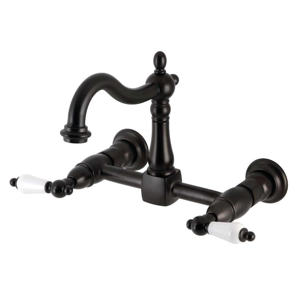 Kingston Brass KS1265PL Heritage Two-Handle Wall Mount Bridge Kitchen Faucet