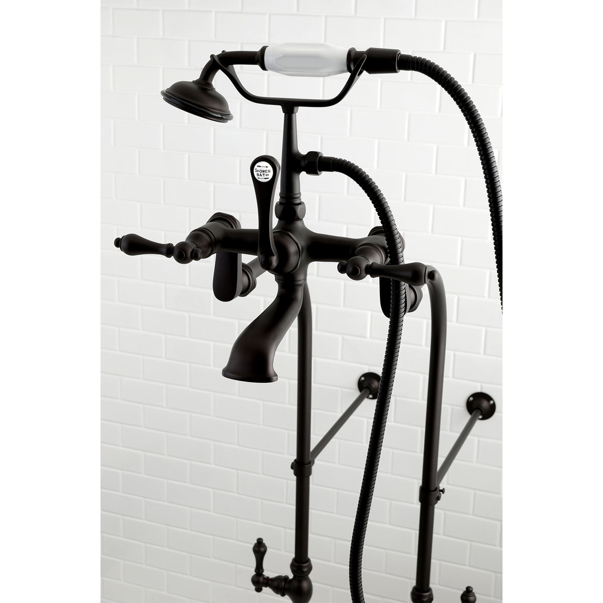 Vintage Freestanding Clawfoot Tub Faucet Package with Supply Line