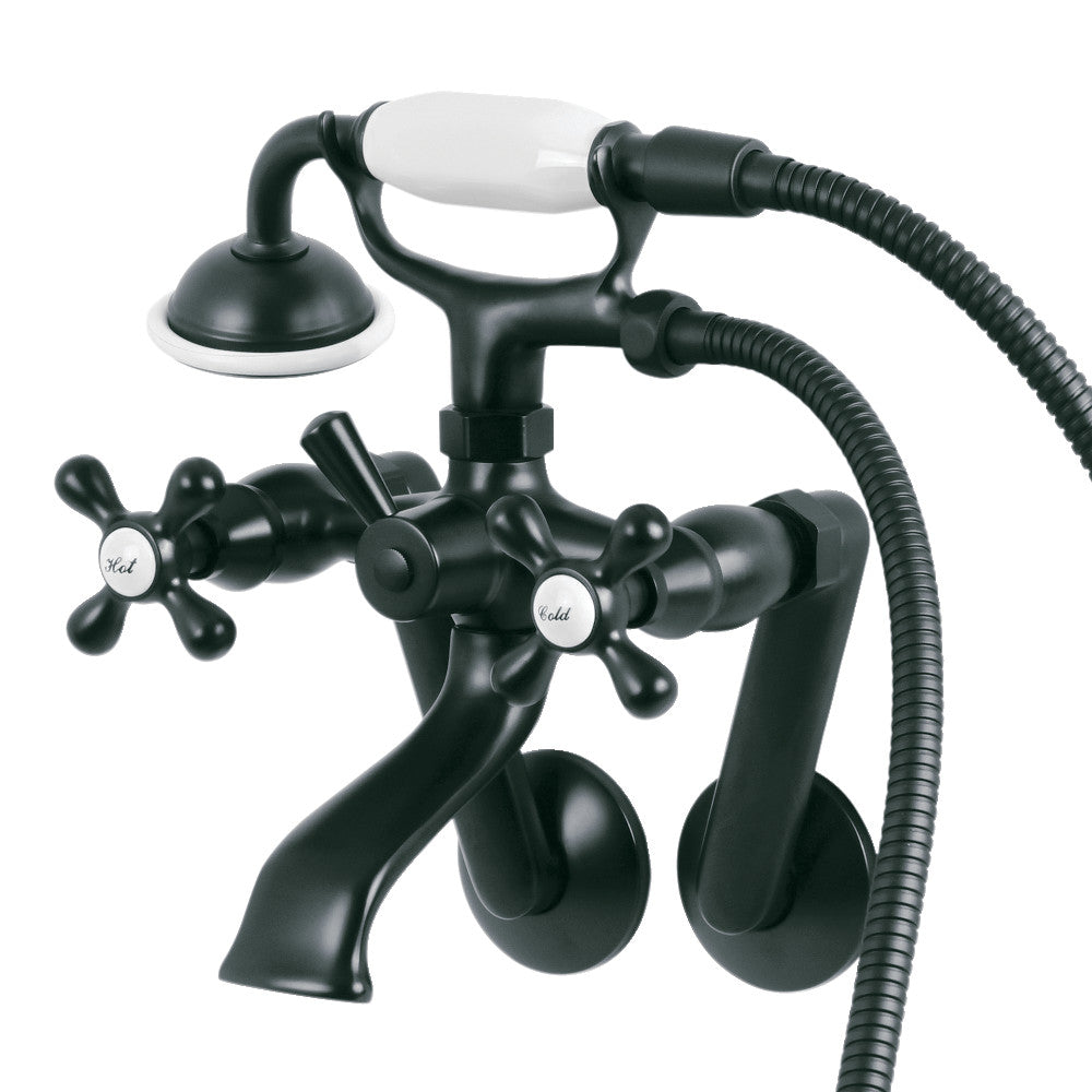 Kingston Tub Wall Mount Clawfoot Tub Faucet with Hand Shower