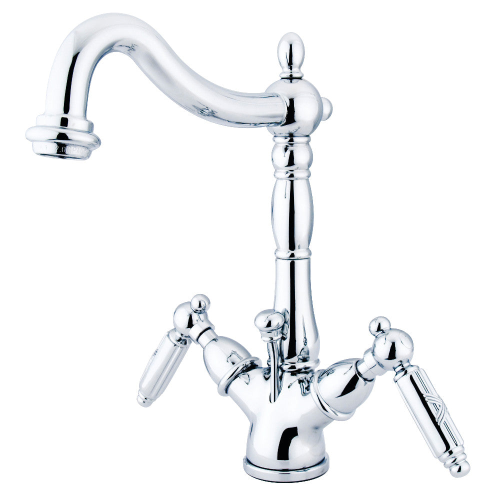 Kingston Brass KS1435GL Victorian Two-Handle Bathroom Faucet with Brass Pop-Up and Cover Plate