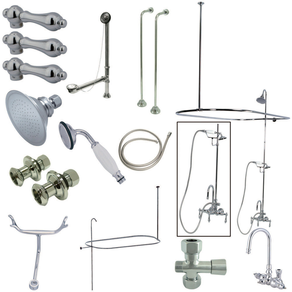 Vintage High-Arc Gooseneck Clawfoot Tub Faucet Package