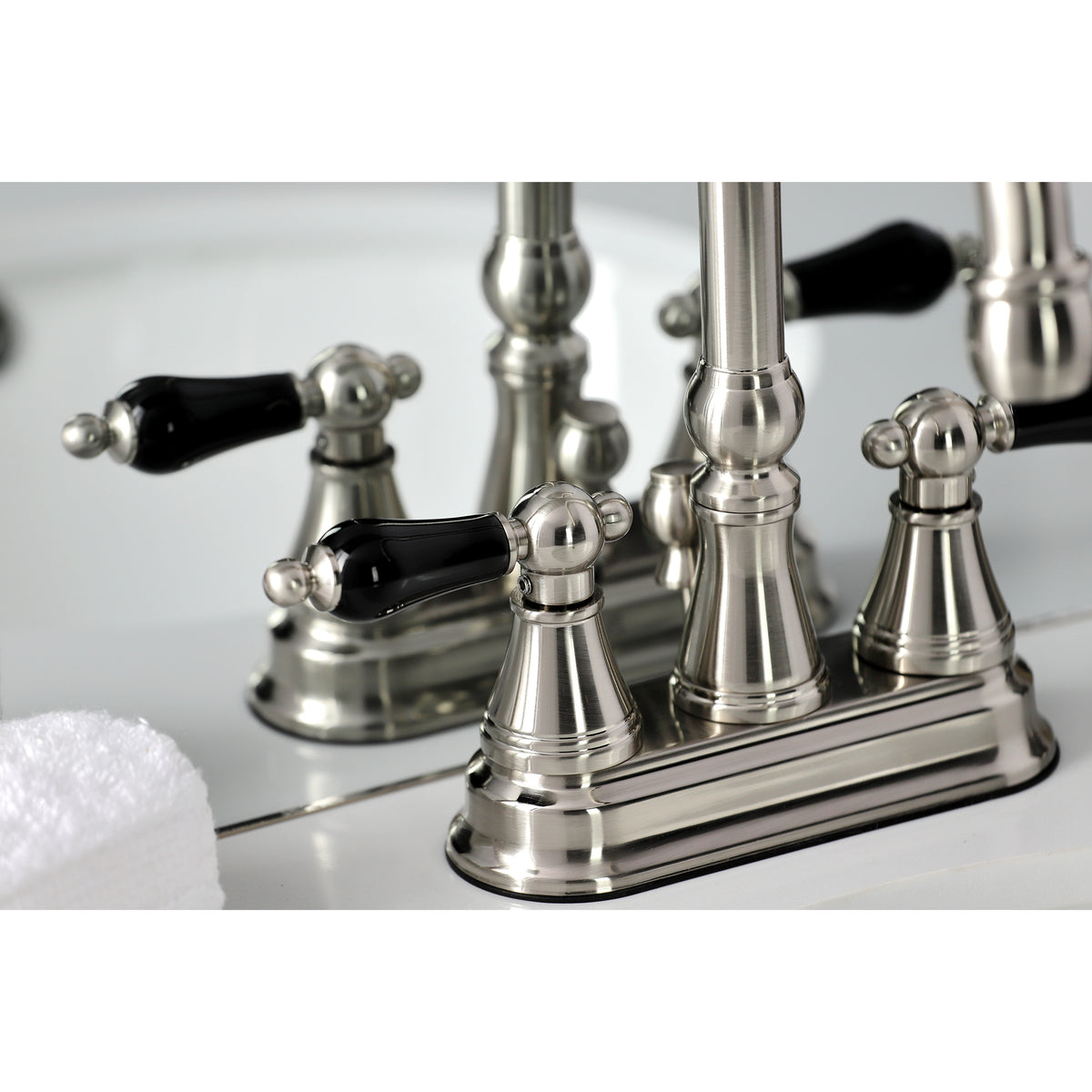 Kingston Brass KS2612PKL Duchess 4 in. Centerset Bathroom Faucet with Brass Pop-Up