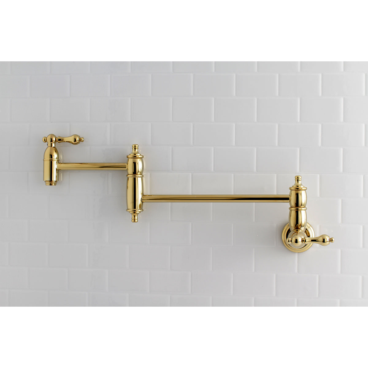 Kingston Brass KS3101AL Restoration Wall Mount Pot Filler Kitchen Faucet