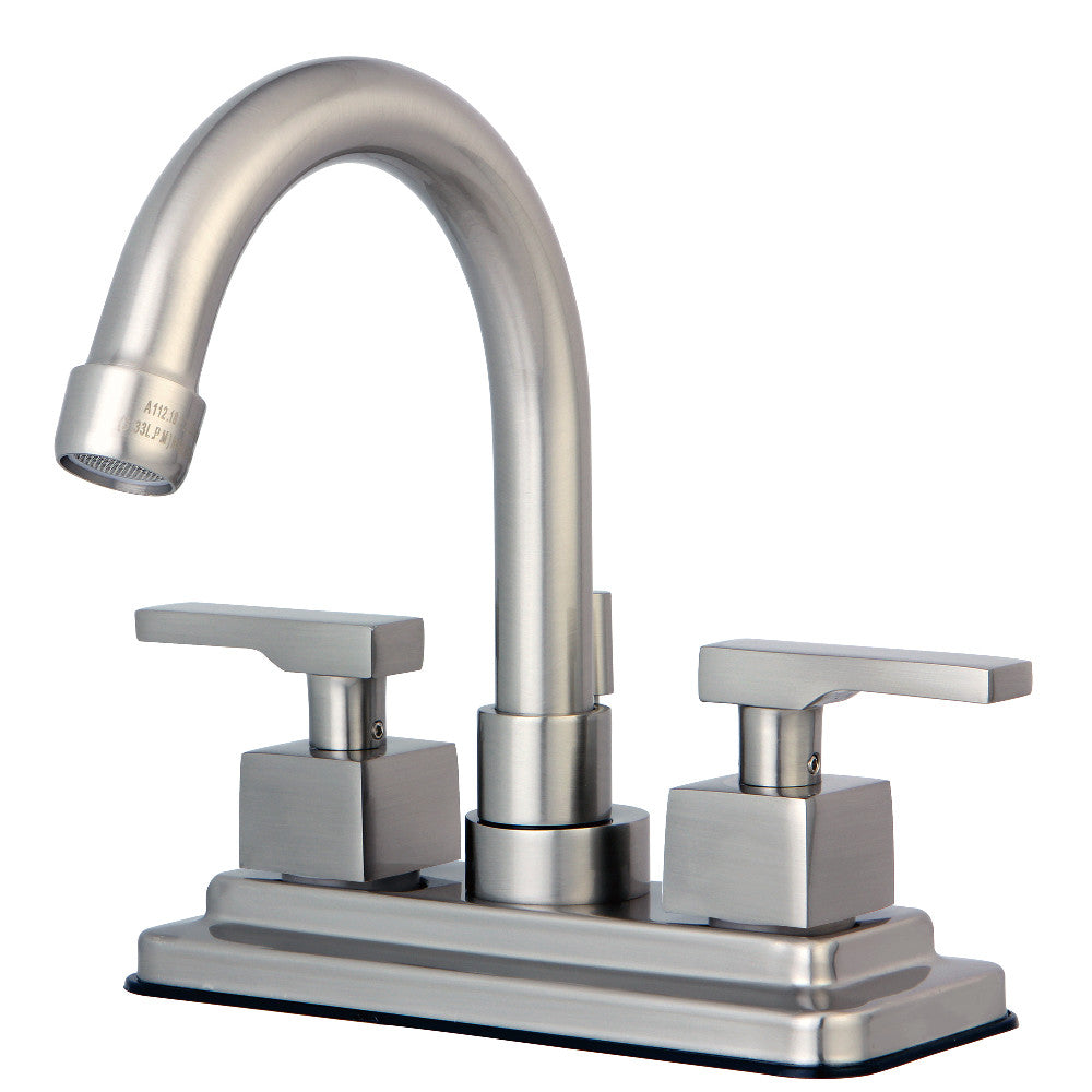 Kingston Brass KS8668QLL Executive 4 in. Centerset Bathroom Faucet with Brass Pop-Up