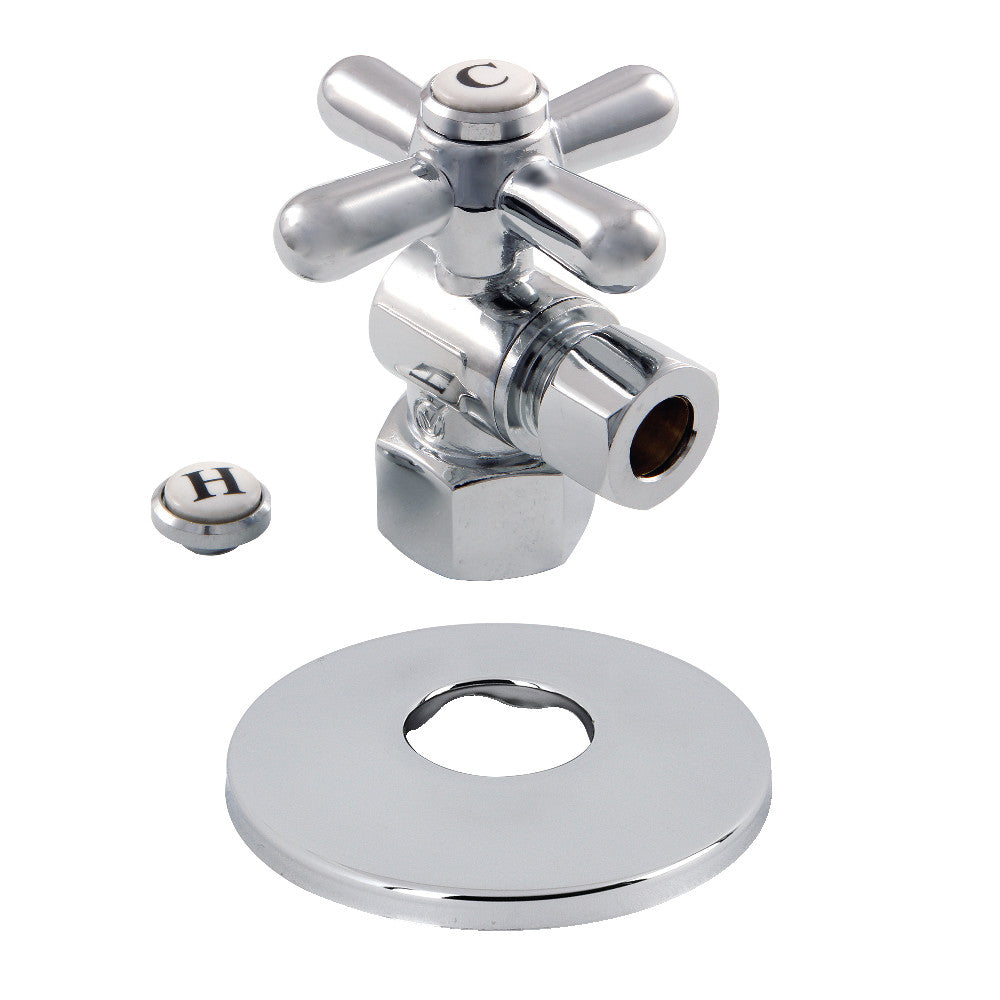 Kingston Brass 1/2-Inch FIP X 3/8-Inch OD Comp Quarter-Turn Angle Stop Valve with Flange