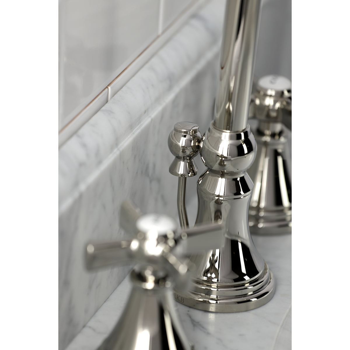 Kingston Brass KS2985ZX Millennium Widespread Bathroom Faucet with Brass Pop-Up