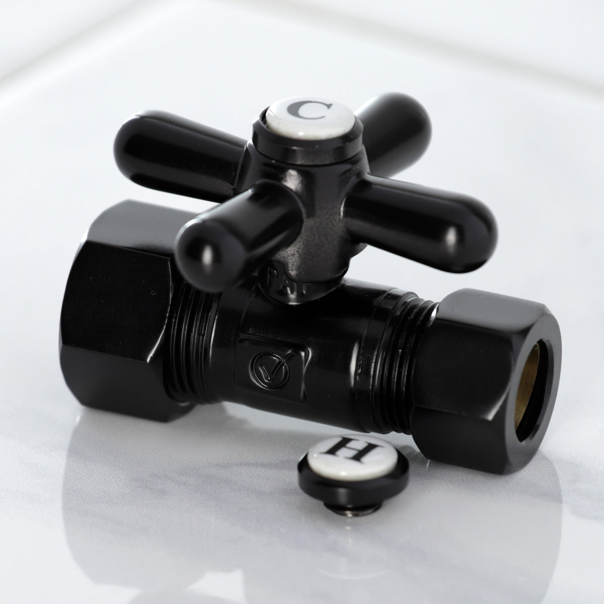 Kingston Brass 5/8" OD Comp X 1/2" OD Comp Straight Shut-Off Valve