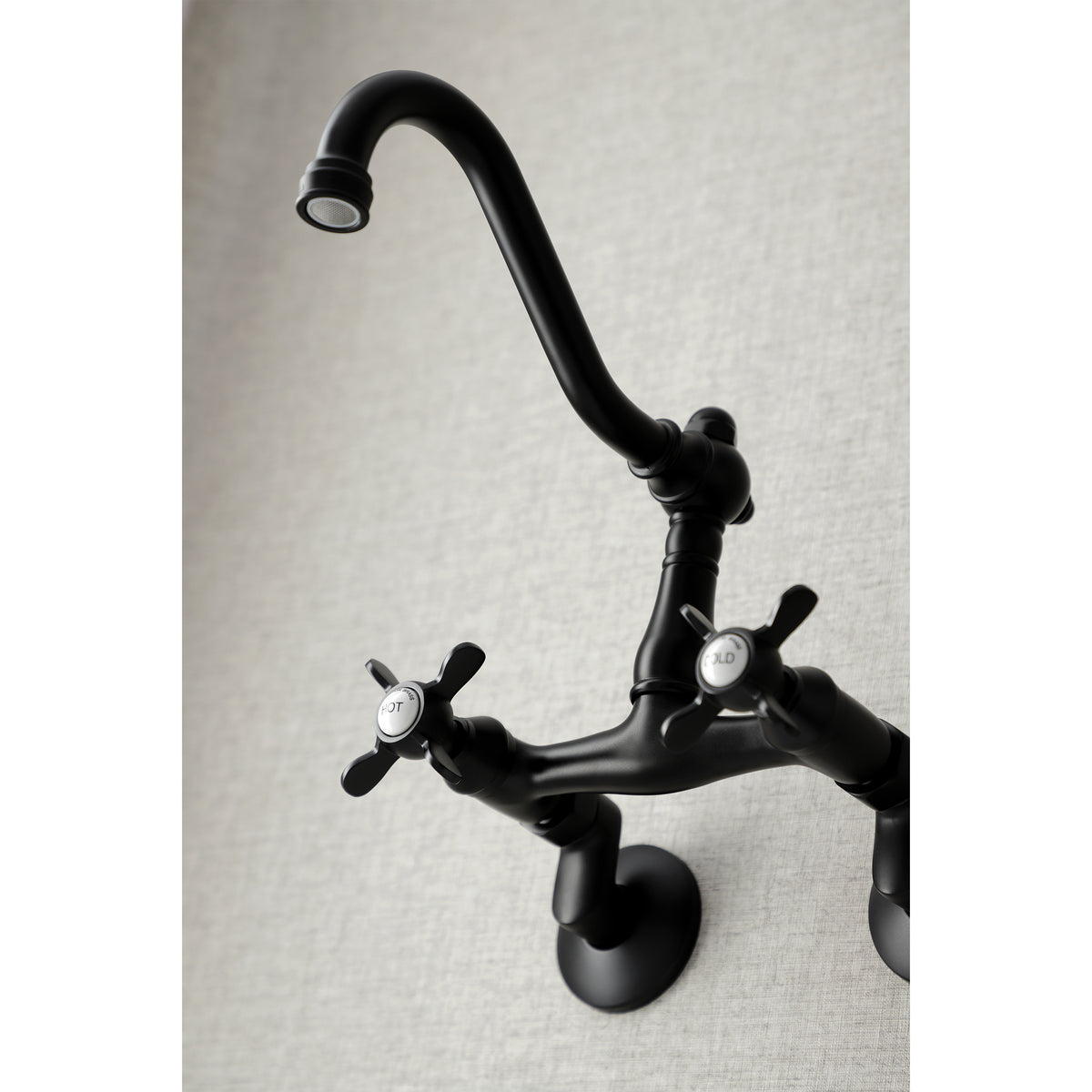 Kingston Brass KS3228BEX 6-Inch Adjustable Center Wall Mount Kitchen Faucet