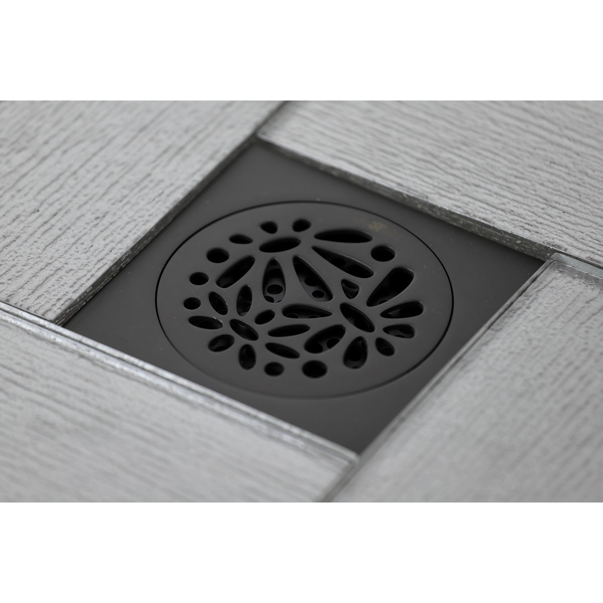 Kingston Brass Watercourse Floral 4" Square Grid Shower Drain