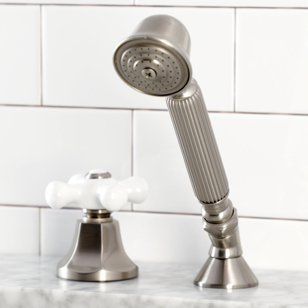 Kingston Brass Deck Mount Hand Shower with Diverter for Roman Tub Faucet