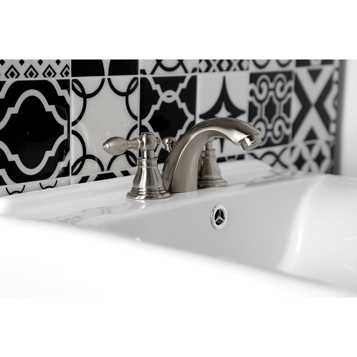 Kingston Brass KB958ACL American Classic Mini-Widespread Bathroom Faucet with Plastic Pop-Up